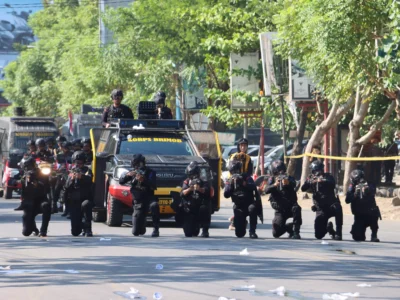 Simulasi Sispamkota di Bengkulu Berlangsung Dramatis, Terjadi Tembak-tembakan dan Ledakan Bom