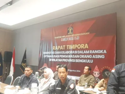 Kantor Imigrasi Kelas I TPI Bengkulu Hadiri Rapat Timpora Divisi Keimigrasian