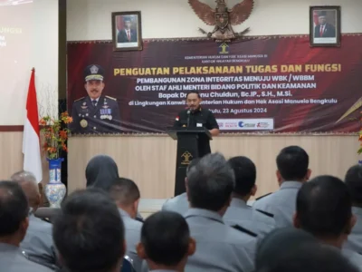 Kantor Imigrasi Kelas I TPI Bengkulu Mengikuti Penguatan Zona Integritas Menuju WBK dan WBBM