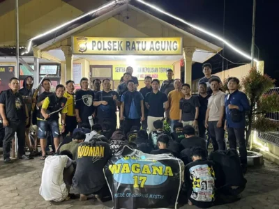 Puluhan Anggota Geng Motor “Wagana” Beserta Sajam Diamankan Polisi