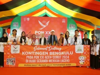 Kontingen Bengkulu saat tiba di Aceh