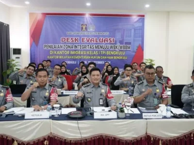 Kantor Imigrasi Kelas I TPI Bengkulu Ikuti Desk Evaluasi Penilaian Mandiri Zona Integritas Menuju WBK